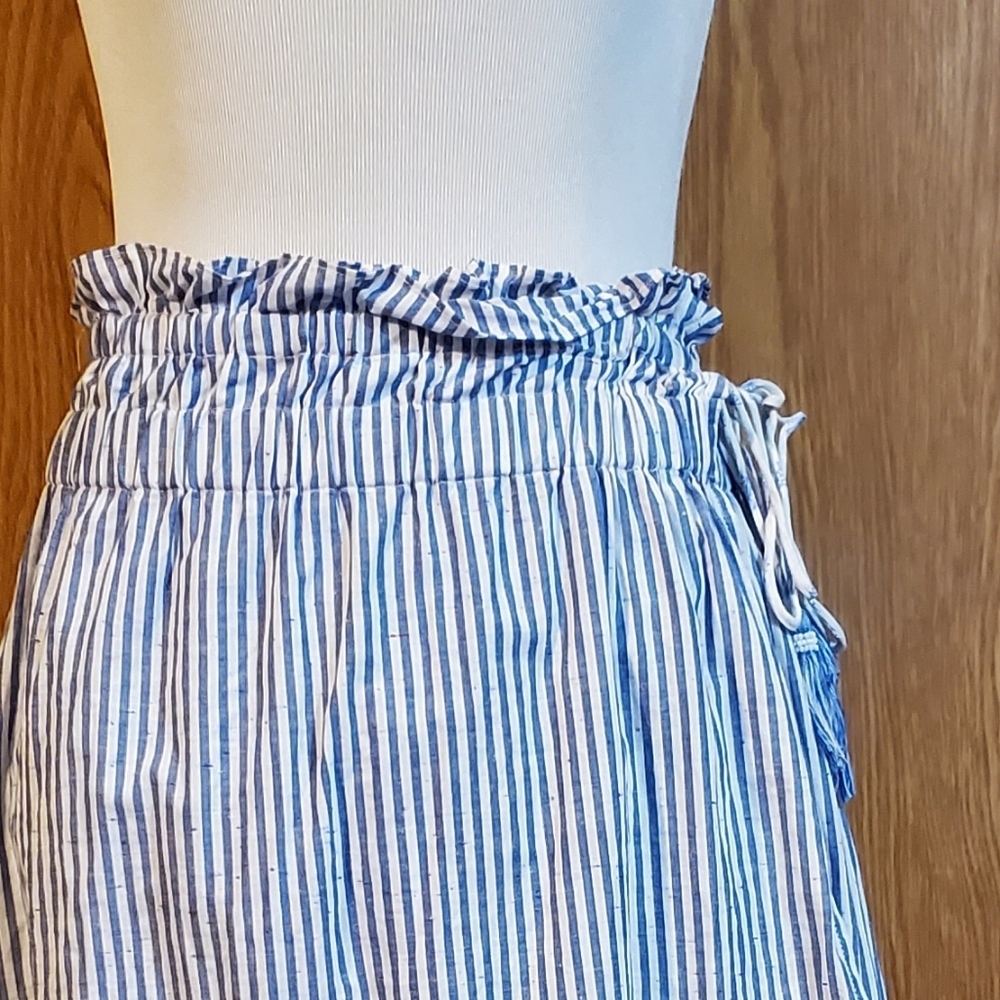 Club monaco Radura faux wrap striped mini skirt blue/white stripe size S - Picture 5 of 12